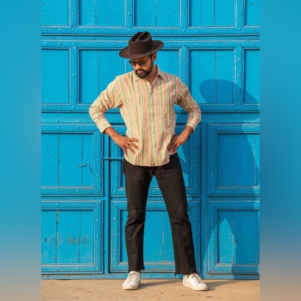Multicolor Striped Casual Button-Down Shirt - Men's